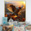 «Yellow Parrots Sunset Golden Flight», reproduction sur toile