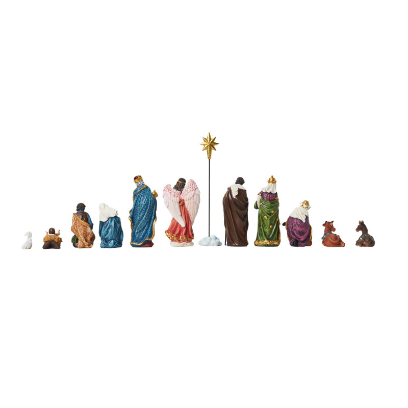 13 pièces de figurine de crèche en résine de luxe, ensembles de crèche de Noël de 5,9 po pour Noël