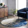 Melanarka Abstract Power Loom Performance Blue Rug