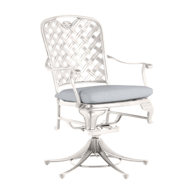 Outdoor Provance Rocking Metal Chair with Cushions, No Welt, Chalk, Bali Pearl