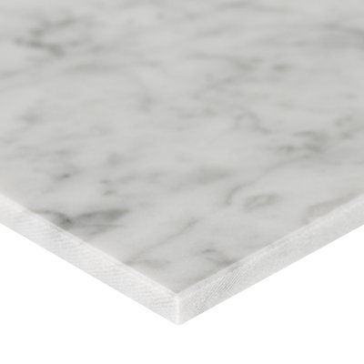 Carreau de marbre blanc poli Carrara pour plancher et mur 12 po x 12 po Carrara