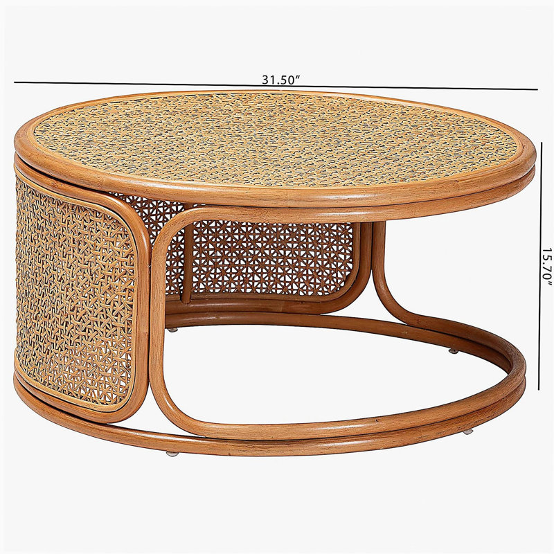 Bohemian Honey Rattan Coffee Table