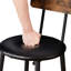 Ensemble de 3 tables de bar en brun rustique, tabourets rembourrés en polyuréthane avec petit espace et chaises, rembourré pour les espaces de vie compacts