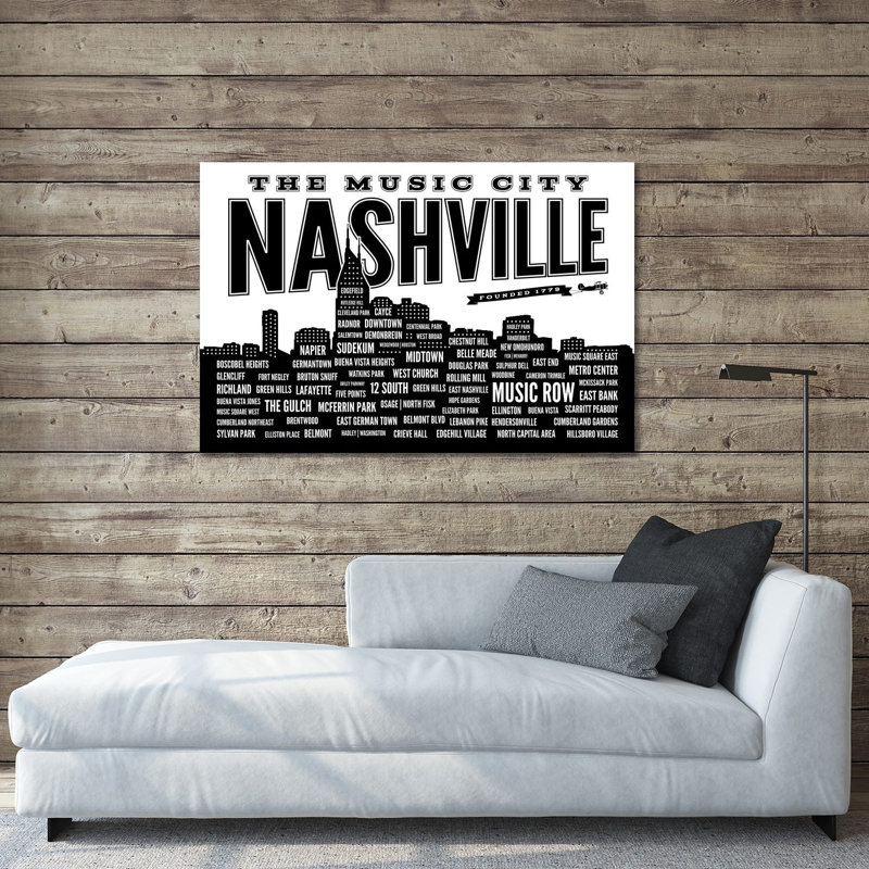 Quartiers de Nashville, impression sur verre acrylique, H 24 po x l 32 po x P 0,25 po