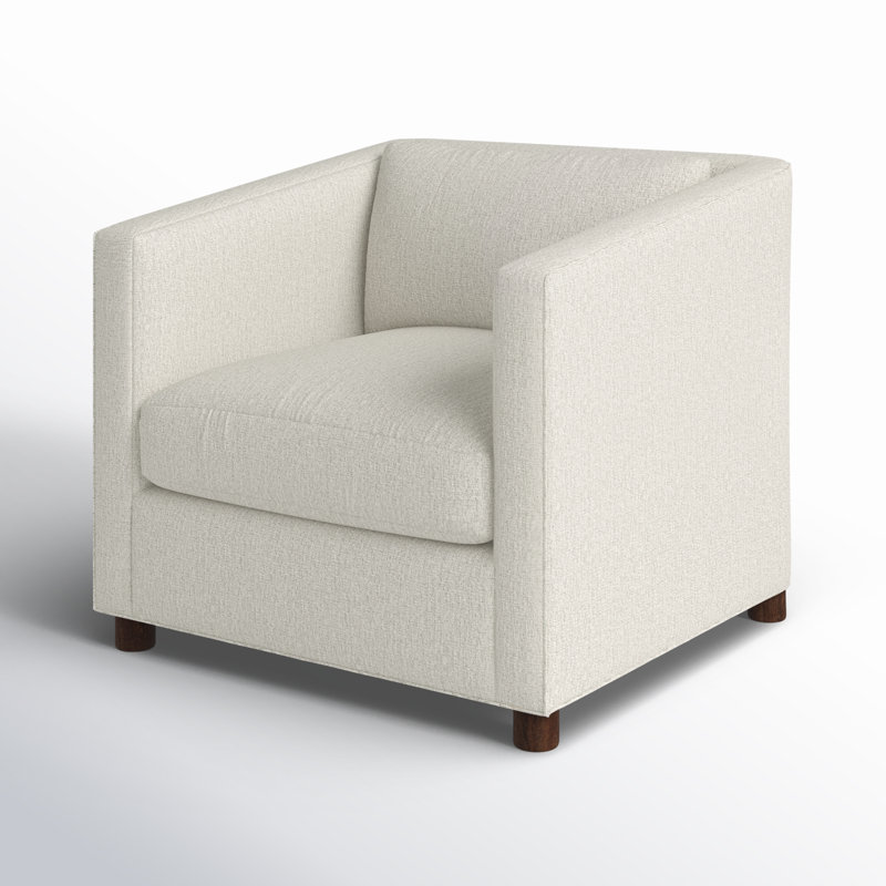 Emilie Upholstered Chair and a Half, Nomad Snow Crypton® Chenille, Walnut