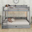 Lit superposé pour enfant avec tiroir de rangement et tablettes, cadre de lit superposé simple sur double avec DEL et station de charge-1668729632