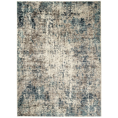 Tapis bleu tissé à la machine 2 pi x 3 pi