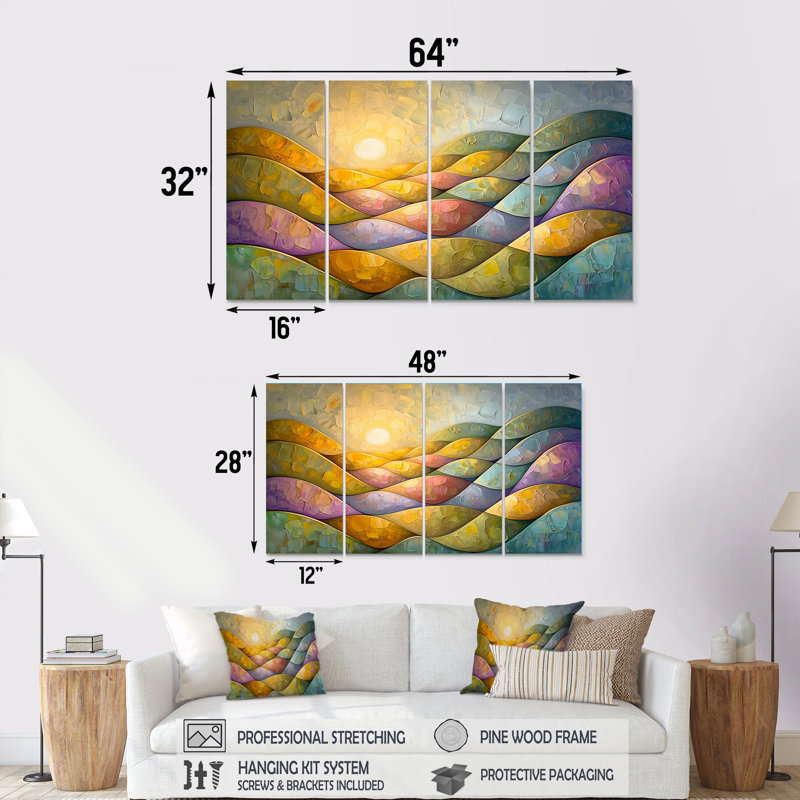 Olsi - Art mural minimaliste - Art mural moderne sur toile, 4, H 28 po x l 48 po