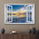 Window Scenery " Window View Rustic Vibrant Sunset Lake Reflection Nature Pictures Scenic Landscape " Print