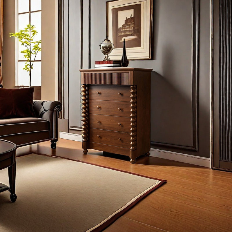 Commode d'appoint style européen, Brun