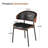 Set of 4 Mid-Century Dining Chairs, Faux Leather Upholstered with Walnut Back & Metal Legs