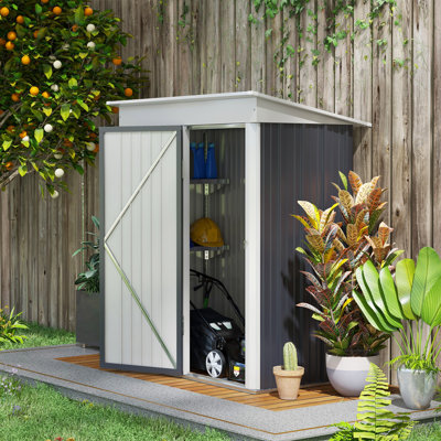 Atlas Lean-To Shed With Adjustable Shelves And Lockable Door