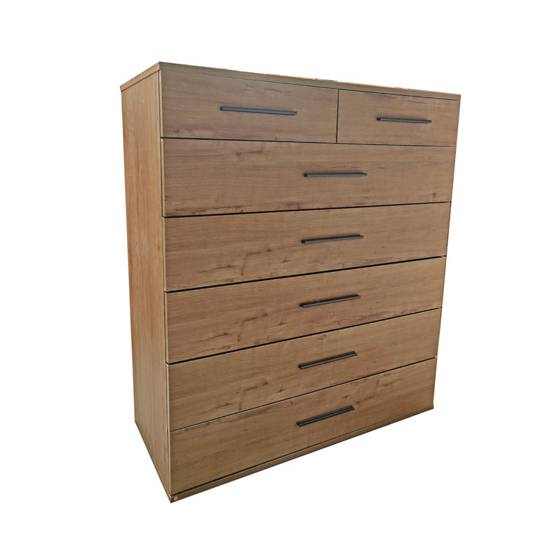 Pamel 95cm W 7 - Drawer Chest of Drawers, Oak