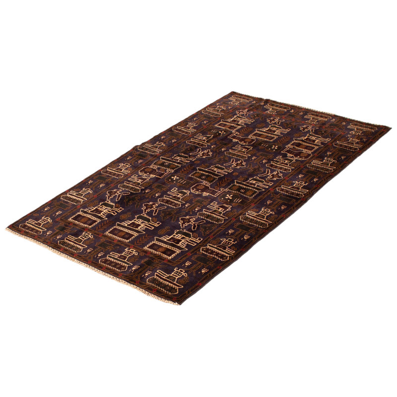 Tapis bleu marine foncé Rare War 3 pi 11 po x 6 pi 8 po