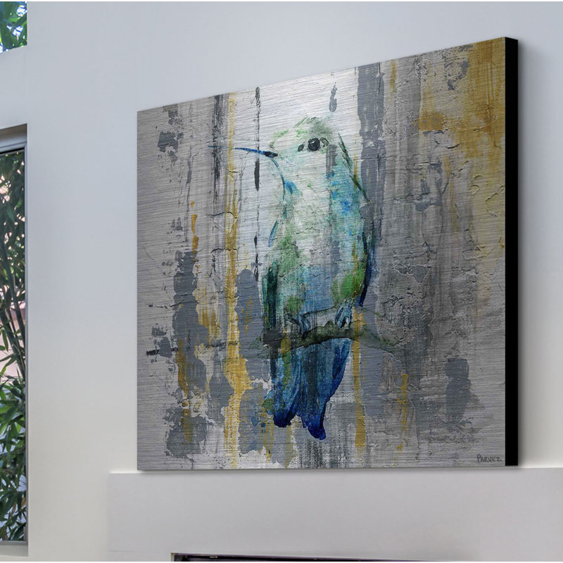«Blue Songbird» par Parvez Taj - reproduction sur métal, H 24 po x l 24 po