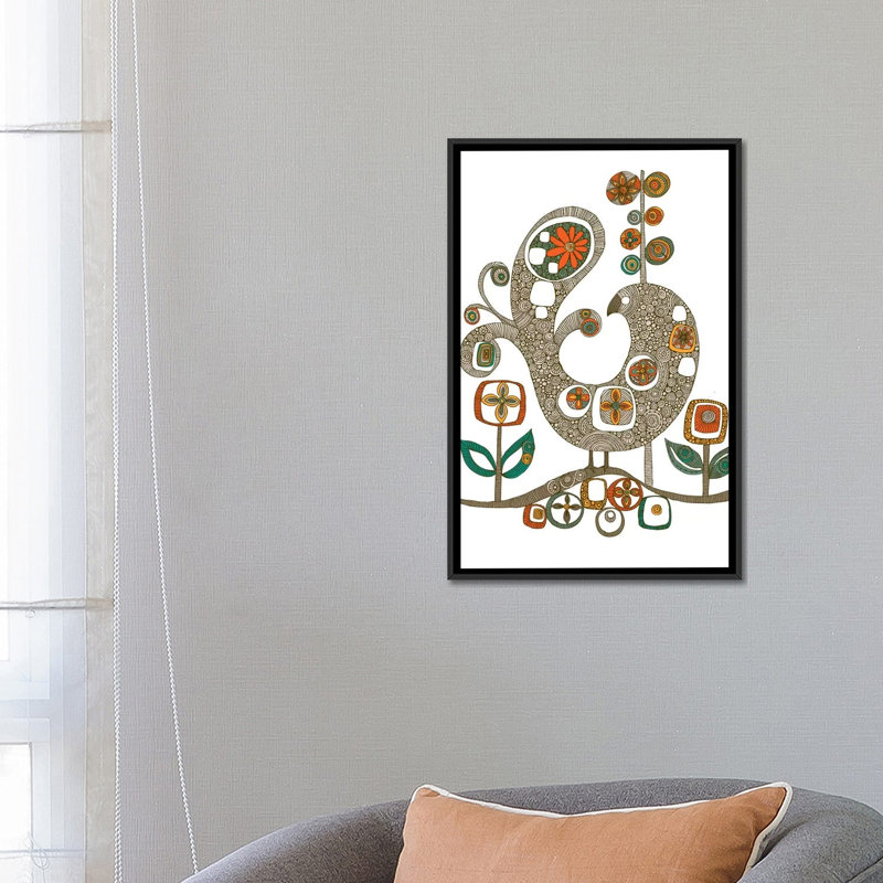 Folk Bird, impression sur toile tendue, H 26 po x l 18 po x P 1,5 po, Toile tendue