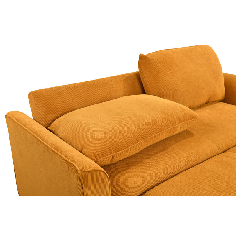 Tekeyla 78'' Firm Square Arms Sleeper Sofa 3 in 1 Convertible  Queen Size Sleeper Sofa Bed with Pull Out Bed