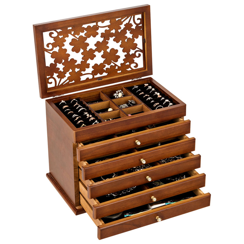 Wood Jewellery Box + Drawers