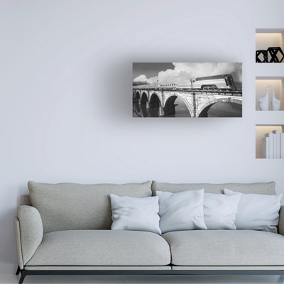 Marcus Jules Train Over Bridge Canvas Art