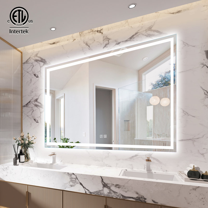 Naliyah LED Bathroom Mirror, Dimmable Vanity Mirror Anti-Fog Wall Mounted With Lights, 48" x 60"
