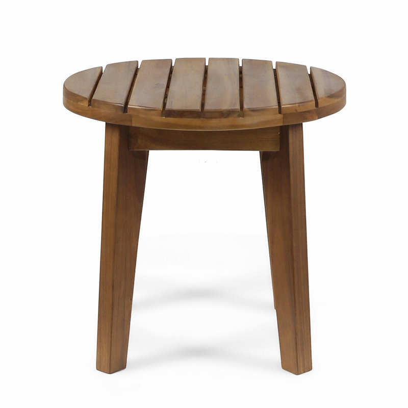 Outdoor 16" Acacia Wood Side Table, Teak Finish, Teak