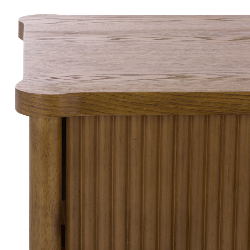 Shelbie 1 Drawer Reeded Nightstand, Medium Oak
