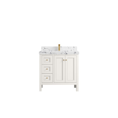 Nashville X P 22 po Meuble-lavabo central en albâtre