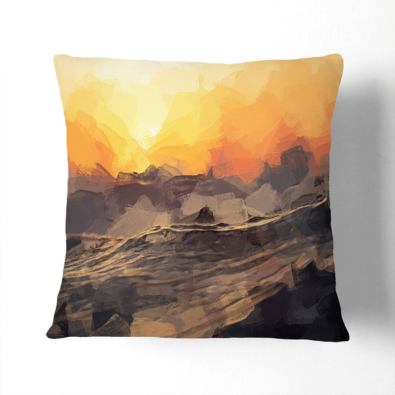 Abstract Square Throw Cushion, White, 55cm H x 55cm W x 20cm D