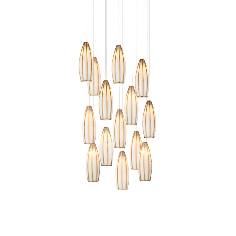 Parish 15 - Light Natural/Painted Silver Pendant