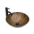Artistic Feather Pattern Amber Tempered Glass Vessel Sink With Pop-Up Drain