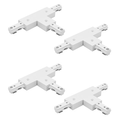 Connecteur en T de lumière Luxrit H, connecteur à 3 voies de type H, compatible avec un composant de source d'alimentation à 3 fils 120 V, paquet de 4 blanc