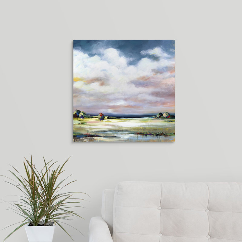 «Countryside View I», peinture sur toile, Toile tendue, H 12 po x l 12 po x P 1,25 po