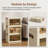 4-tier Storage Cabinets, Foldable and Stackable, Plastic, Beige + Brown-1028011295