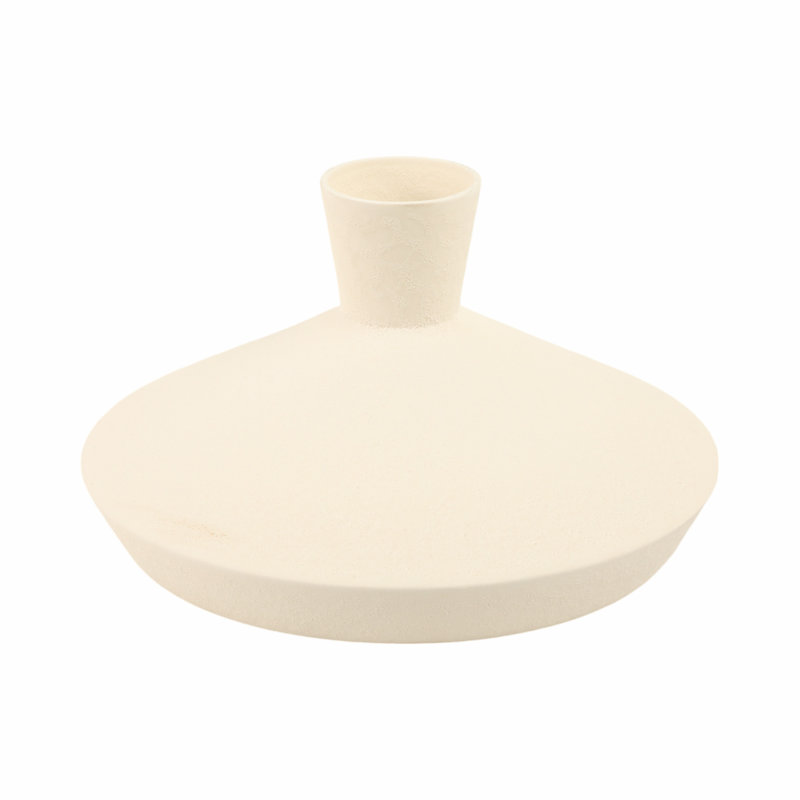 Ceramic Decorative Vase with Textured Floral Design - Modern Accent for Home Decor