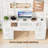 Executive Desk with Storage Drawers, 54 Inch Computer Desk with 7 Drawers and File Cabinet for Home Office, Bedroom, Workspace for Work Study Writing-2037837884
