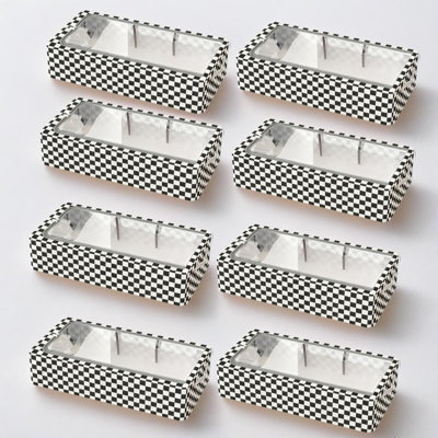Boîte de rangement en damier - Grands sacs de rangement à carreaux extra larges 8 pièces avec couvercle transparent, conception robuste et pliable pour ranger les chaussures sous le lit, empilable et résistant à la moisissure