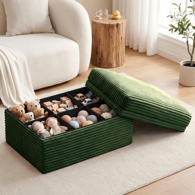 Pouf de rangement rembourré en velours côtelé, module individuel pour canapé d'angle