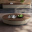 Table basse ovale en bois massif-1168399957