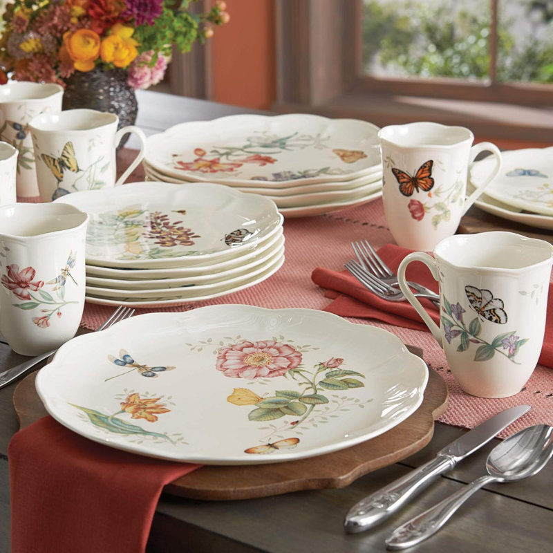 6342794  Butterfly Meadow 18-Piece Dinnerware Set