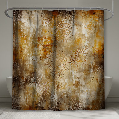 Rideaux de douche à motif abstrait Sunburst
