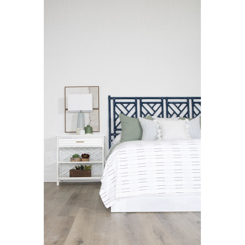 Chippendale Open-Frame Headboard, Navy Blue, California King