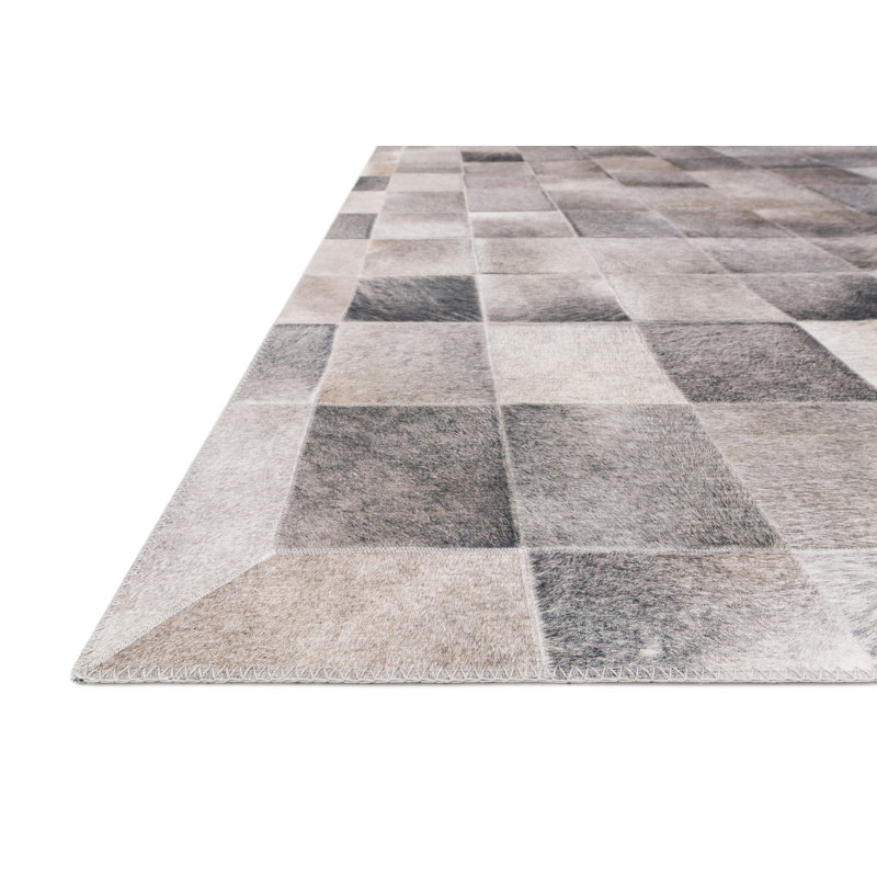 Tapis gris à motif géométrique Rogers, Rectangle 3 pi 6 po x 5 pi 6 po