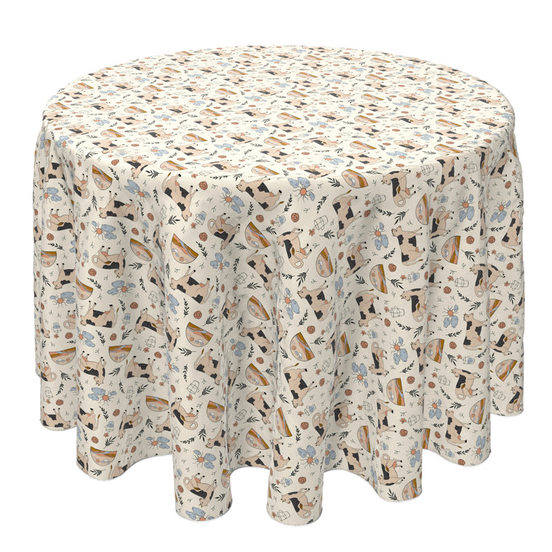 Round Cotton Twill Tablecloth