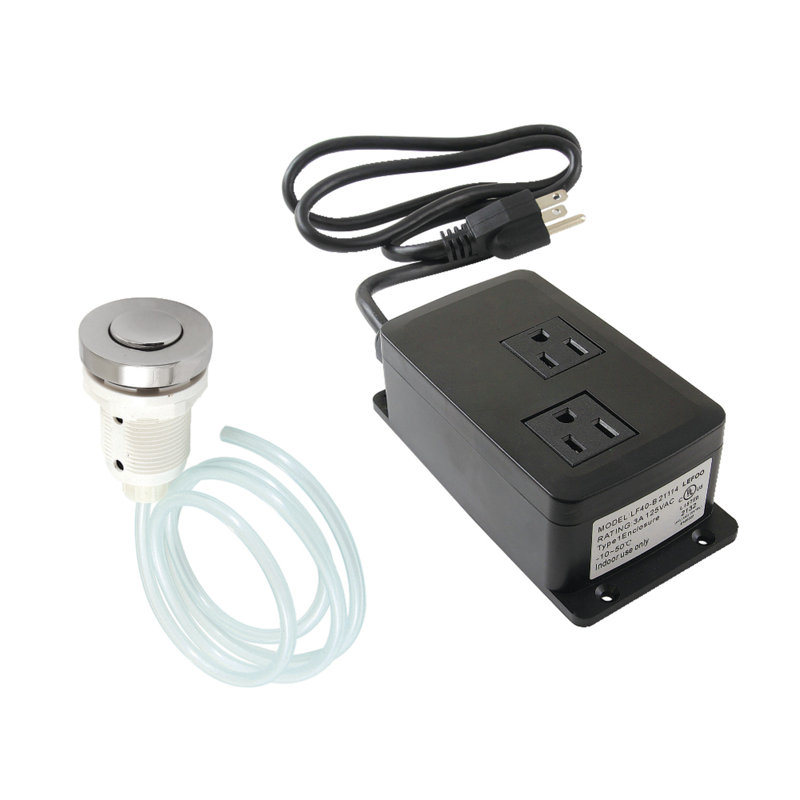 Kingston Brass Gourmetier Dual Outlet Garbage Disposal Air Switch Kit, Polished Nickel