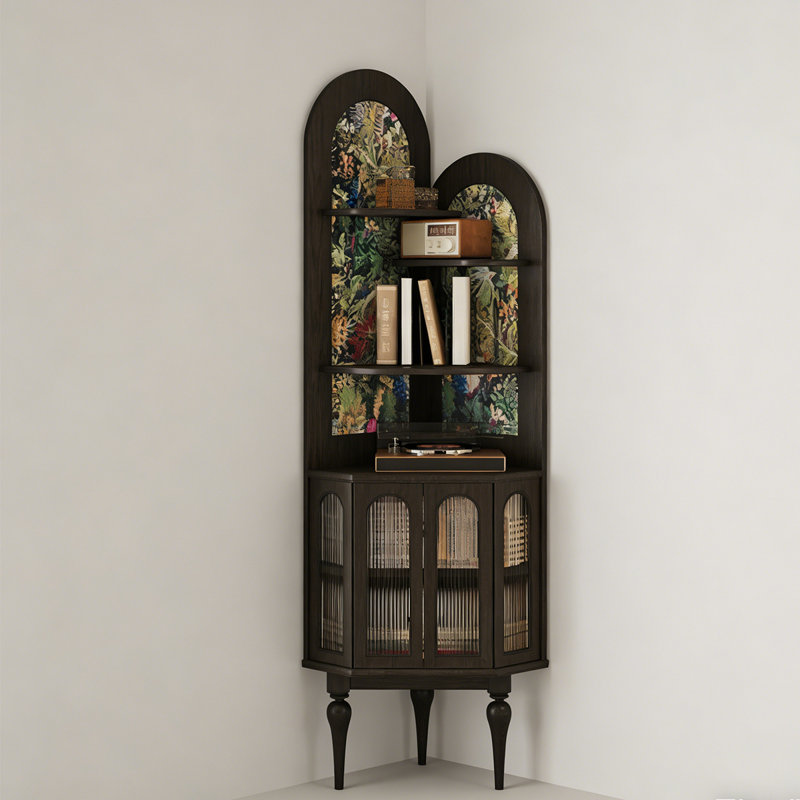 Black Solid Wood Corner cabinet