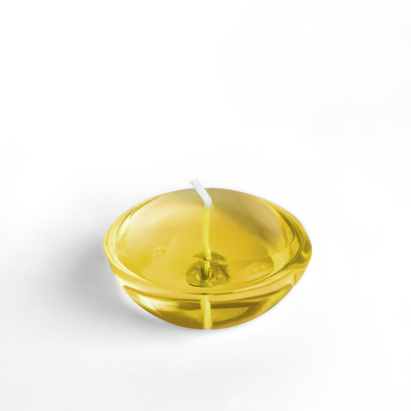 Bougie flottante non parfumée, 6, Jaune