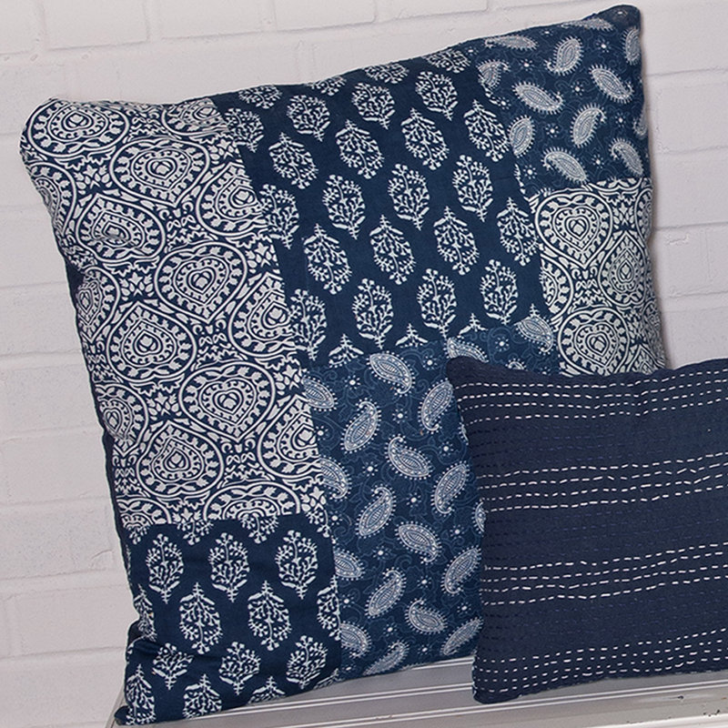 Patchwork Cotton Reversible Pillow Cover