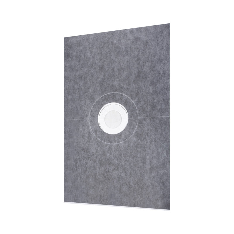 Ensemble de bordure de douche imperméable 48 po x 72 po avec bac pré-incliné, bonde en acier inoxydable et membrane PEHD pour l'installation des carreaux