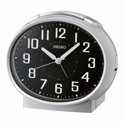 Seiko QHK059ALH Bedside Alarm, Quartz, Silver-Tone