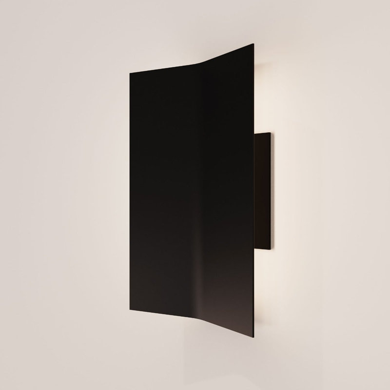 Applique murale encastrée en aluminium Turo, Noir satiné, H 6,5 po x l 10 po x P 2,75 po